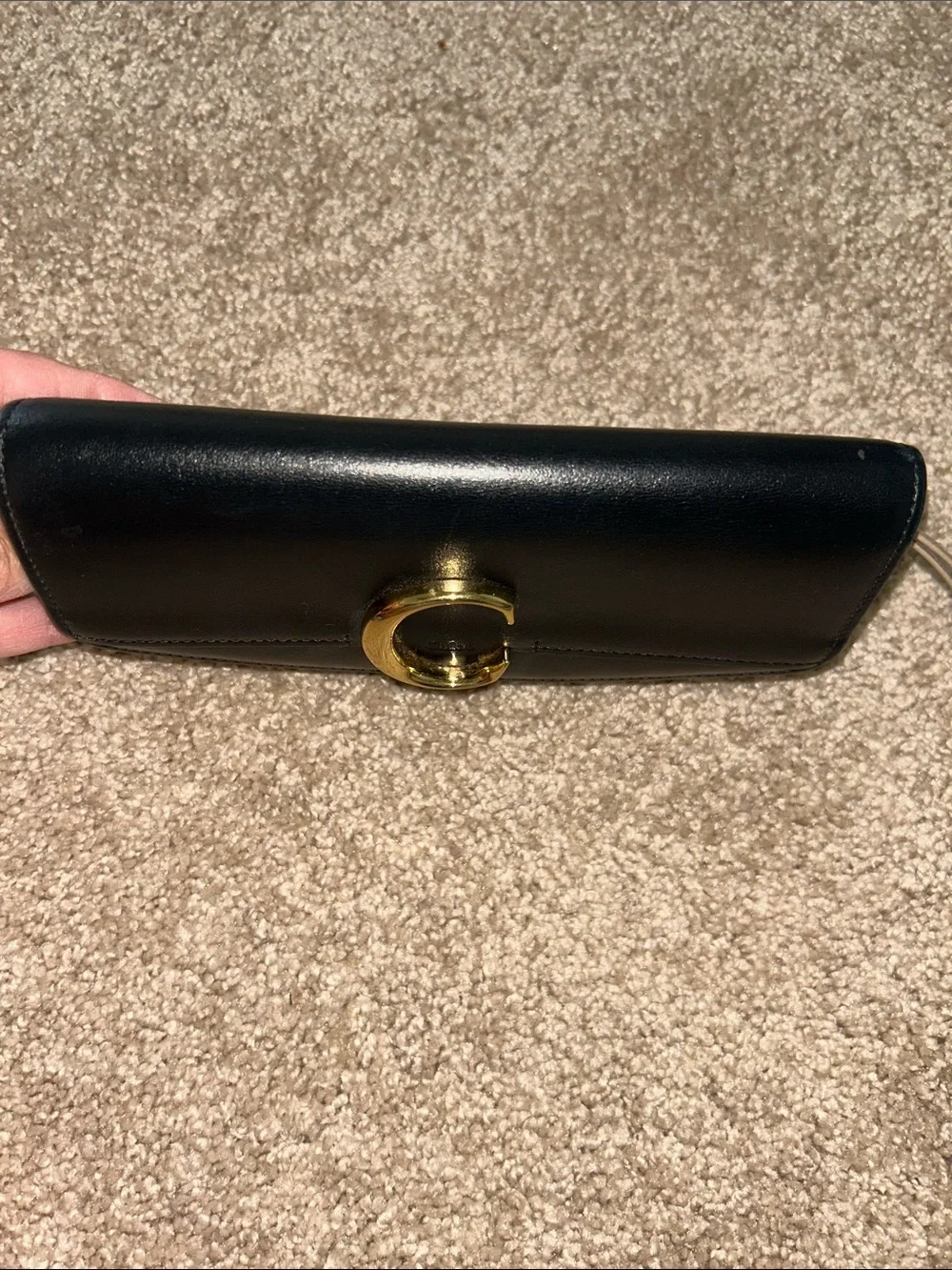 Chloe Black Leather Continental Wallet with Gold 'C' Hardware - Picture 15 of 16